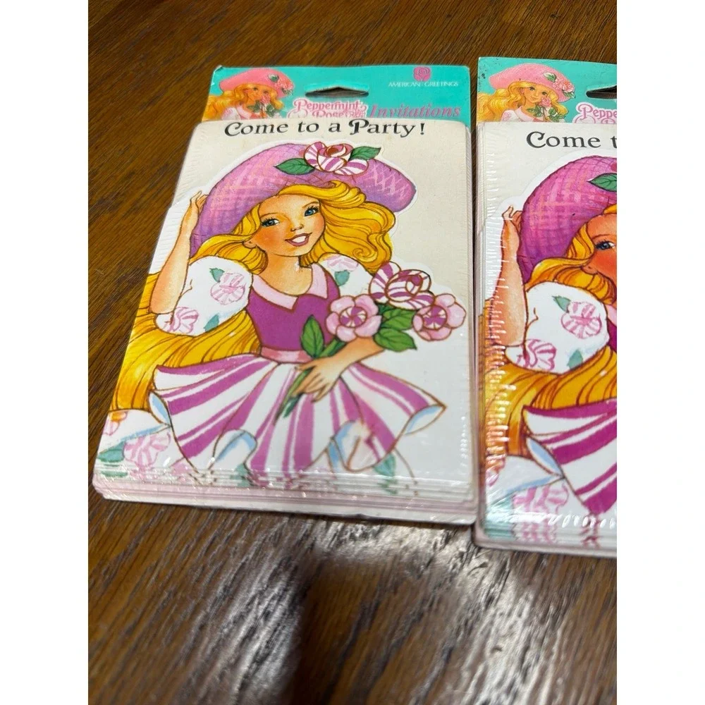 Vtg 1992 Peppermint Rose Party Invitations Envelopes American Greetings Cards 24